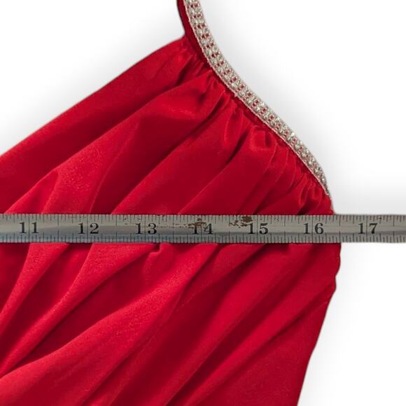 70s Lilli Diamond Drape Halter Gown ~ Disco Xanadu rhinestone details - Picture 7 of 9